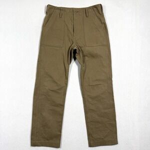 Filson Pants Mens 34x29 Herringbone Supply Pant Dark Tan Button Fly Straight